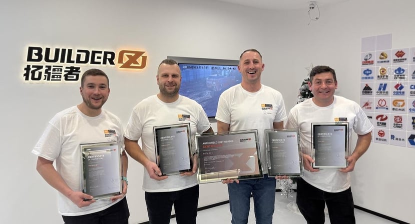 BuilderX and PJC team after completing tele-operation training program, holding certification for system deployment and integration